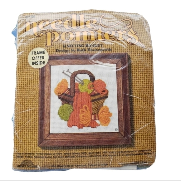 Needle Pointers Knitting Basket VTG 1975 Ruth Houseworth #5395 Kit 1970s Granny - Picture 1 of 7